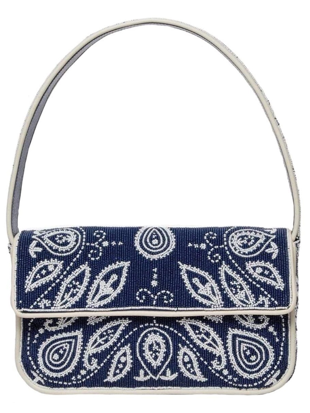 NWT STAUD Tommy Beaded Blue Bandana Bag